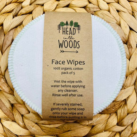 Organic Cotton Face Wipes - Set of 5