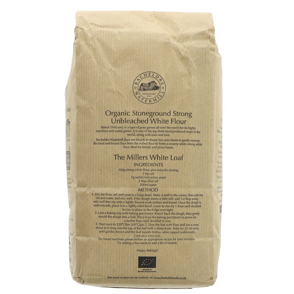 Organic Stoneground Strong White Flour - 1.5Kg