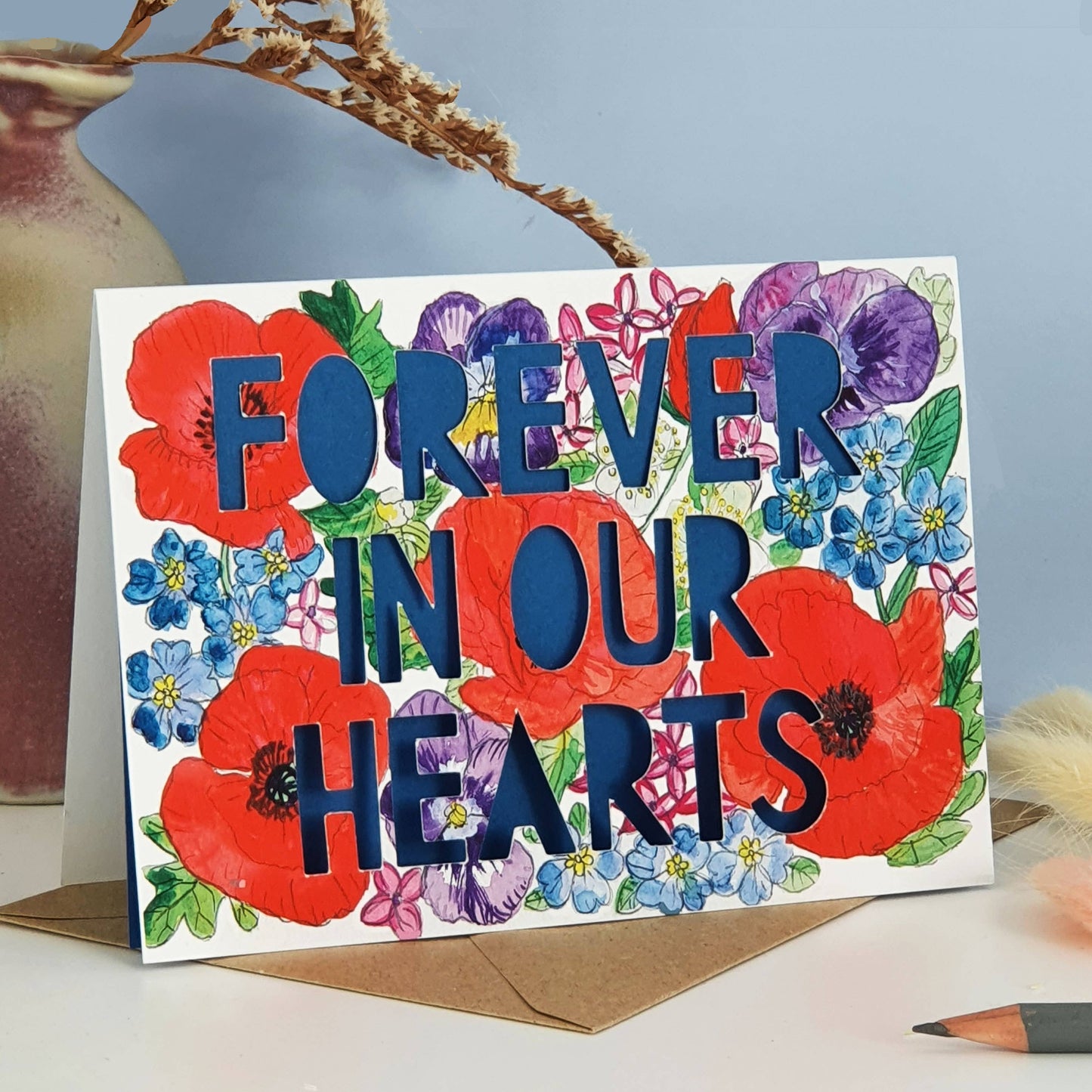 'Forever In Our Hearts' Paper Cut Sympathy Card