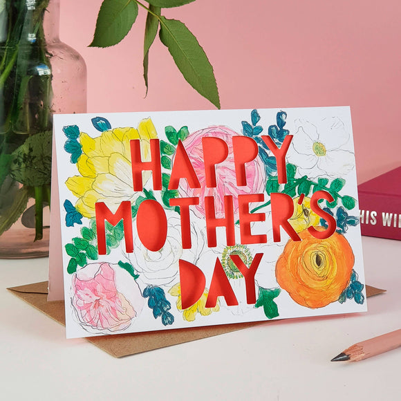 'Happy Mother's Day' Spring Floral Paper Cut Card