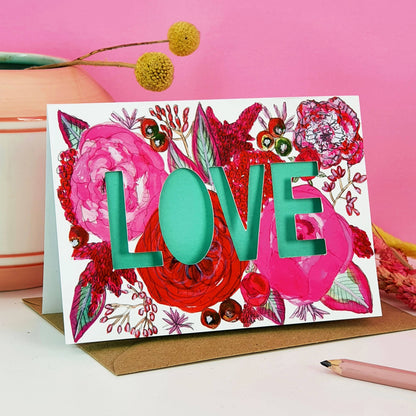 ‘Love’ Paper Cut Card