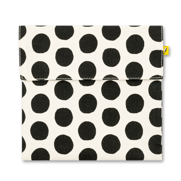 Fluf Flip Snack Bag - Polka Dot Black & White