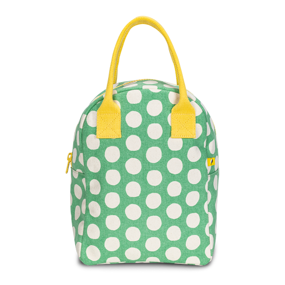 Fluf Zipper Lunch Bag - Dot Spring Green
