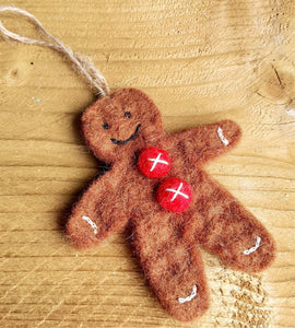 Gingerbread Man Christmas Felt Decoration