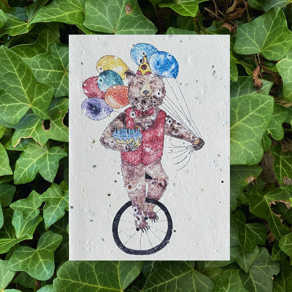 Birthday Bear Plantable Eco Friendly Greetings Card