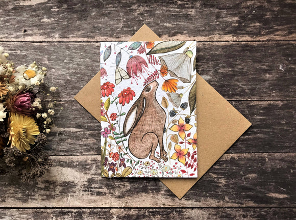 ‘Harriet Hare’ Plantable Blank Greeting Card