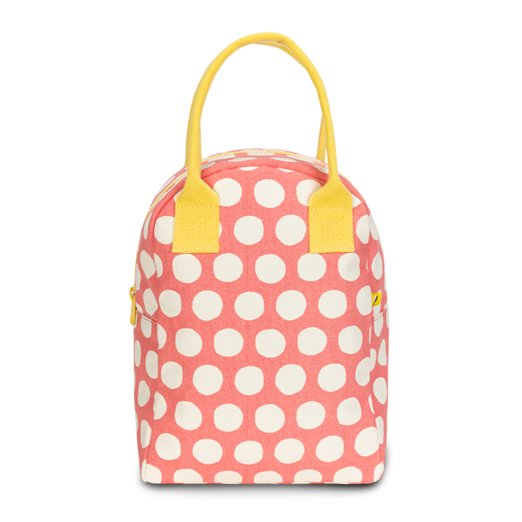 Fluf Zipper Lunch Bag - Dot Pink
