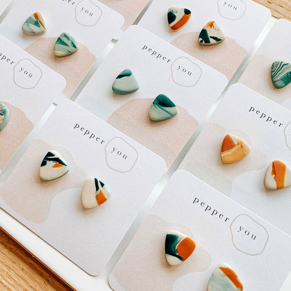 Handmade Pebble Stud Earrings