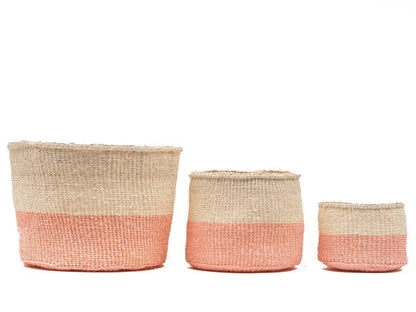 Dusky Pink Woven Basket
