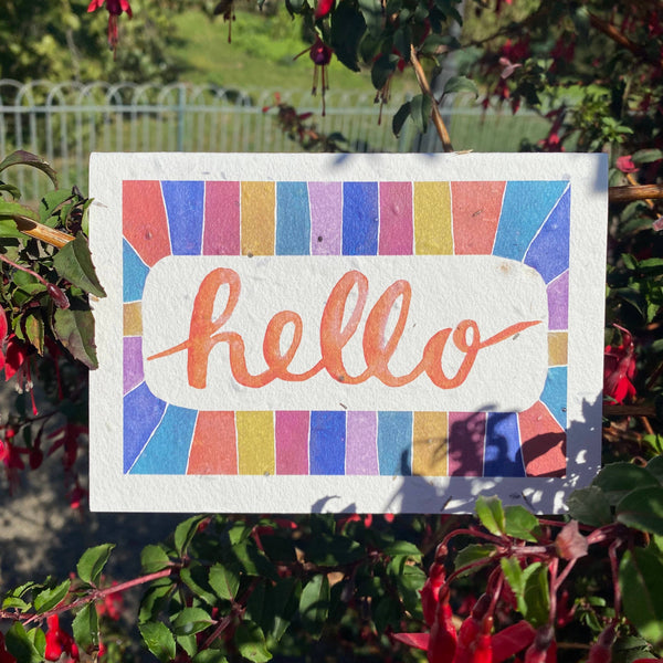 Hello Plantable Eco Friendly Seeded Greetings Card