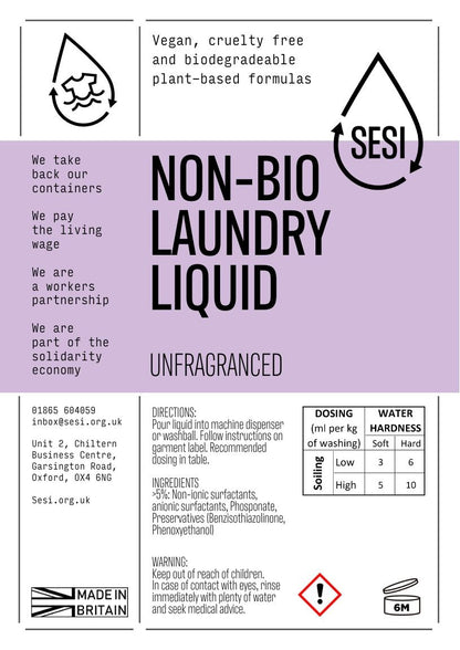 SESI Non Bio Laundry Liquid Refill - SW Coast Refills 
