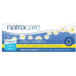 Natracare Organic Cotton Tampons 20 - Super - Non-Applicator - SW Coast Refills 
