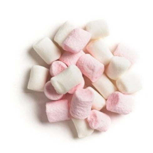 Pink and white mini marshmallows