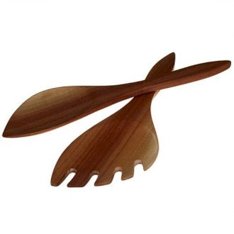 Hand Carved Wooden Salad Server Set - SW Coast Refills 