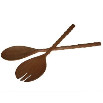 Hand Carved Elegant Salad Server Set - SW Coast Refills 