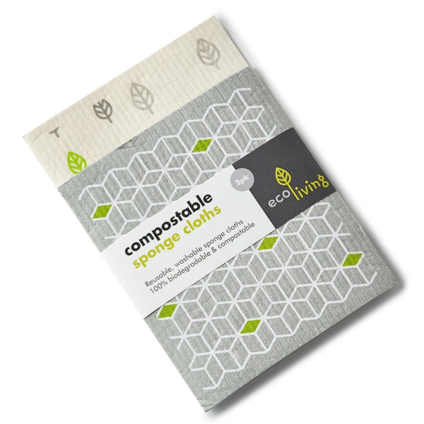 Compostable Sponge Cleaning Cloths - 2 pack - SW Coast Refills 
