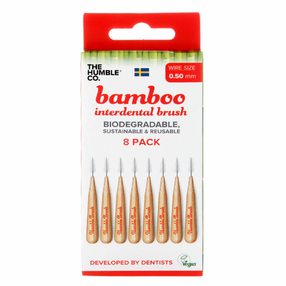 Bamboo Interdental Brushes - 8 pack - 0.50mm - SW Coast Refills 