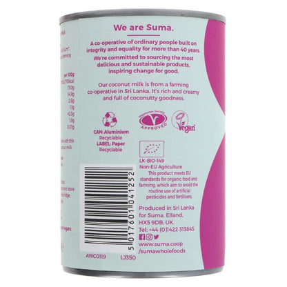 Suma Organic Coconut Milk - 400ml - SW Coast Refills 