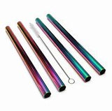 Single Rainbow Steel Smoothie Straw - Neon - SW Coast Refills 