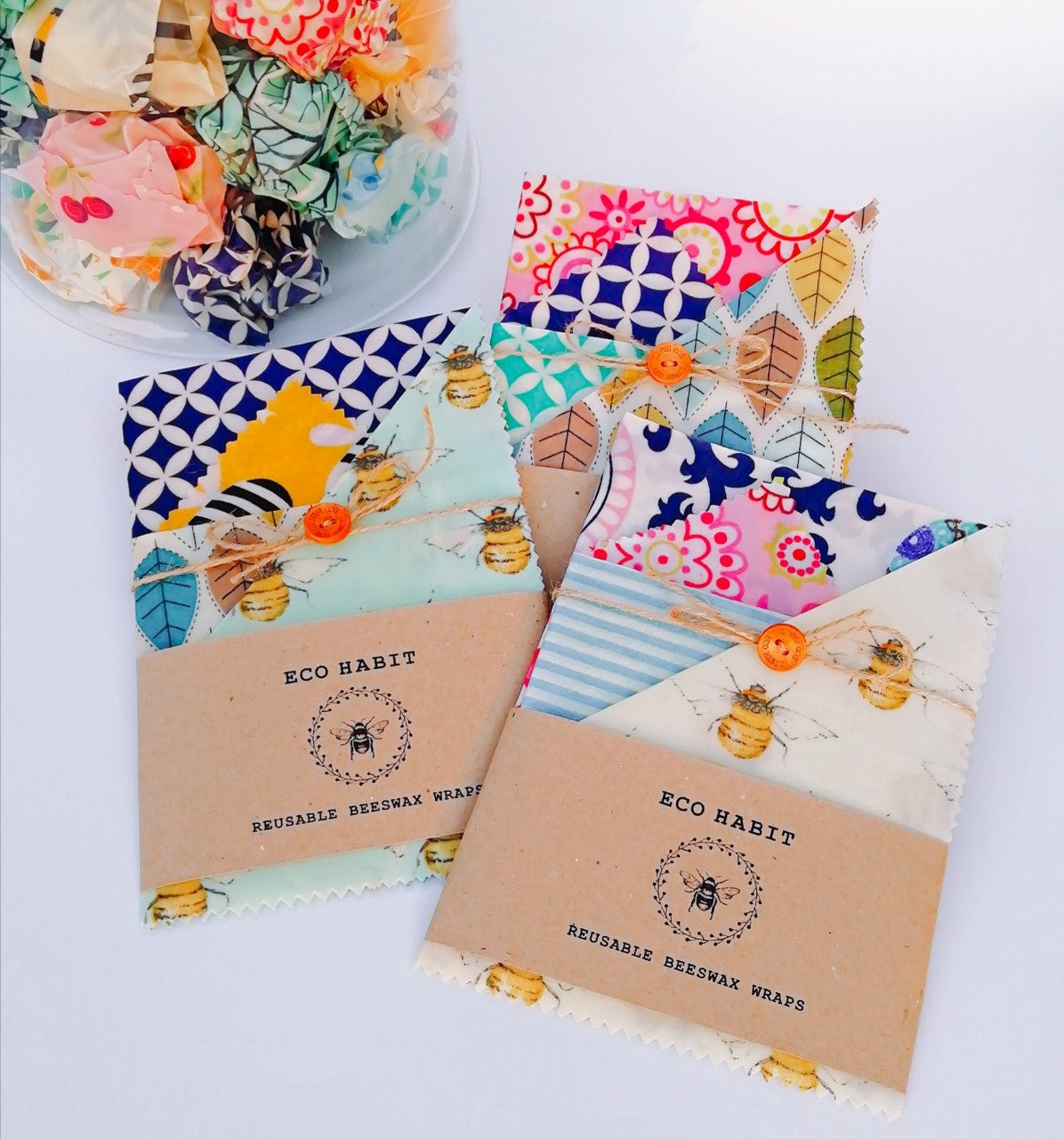 Handmade Beeswax Wraps 4 Pack - SW Coast Refills 