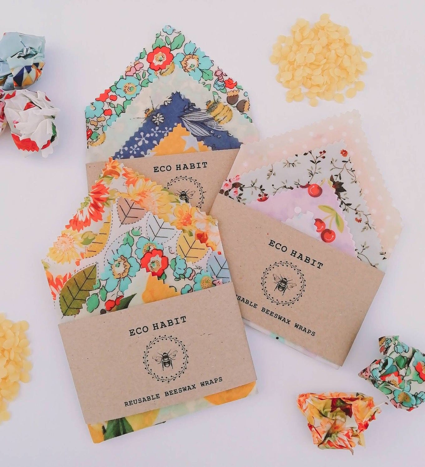 Handmade Beeswax Wraps 4 Pack - SW Coast Refills 