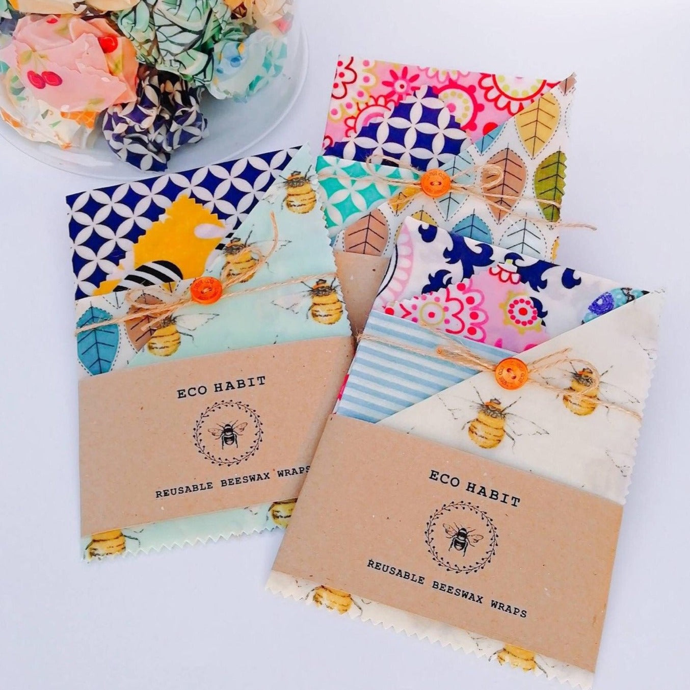 Handmade Beeswax Wraps 4 Pack - SW Coast Refills 