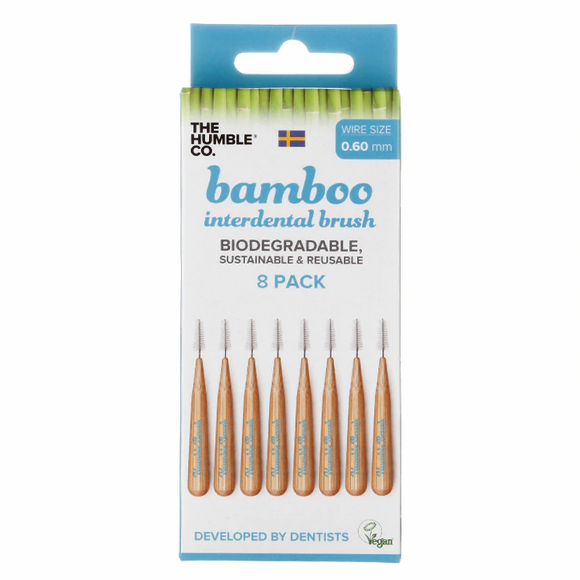Bamboo Interdental Brushes - 8 pack - 0.60mm - SW Coast Refills 