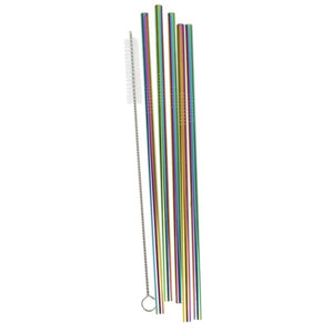 Single Neon Rainbow Stainless Steel Straw - SW Coast Refills 