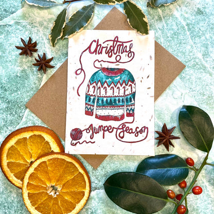 Plantable Greetings Card - Christmas Jumper Season