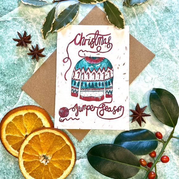 Plantable Greetings Card - Christmas Jumper Season
