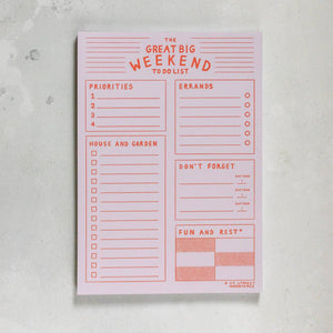 The Great Big Weekend To Do List A5 Pad