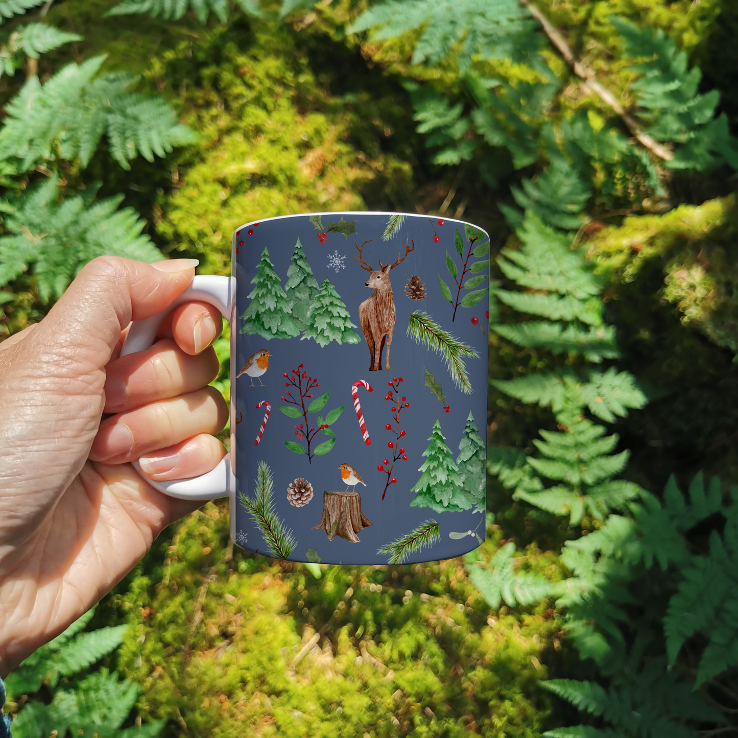Winter Woodland Christmas Ceramic Mug