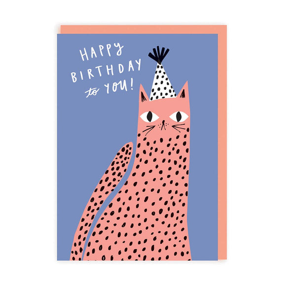 Pink Leopard Greeting Card