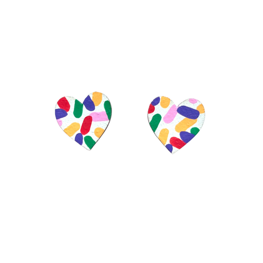 Confetti Heart Stud Earrrings