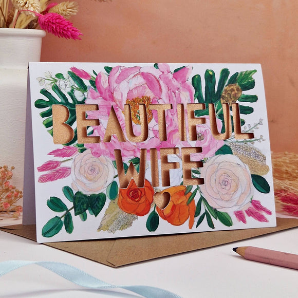 ‘Beautiful Wife' Paper Cut Card