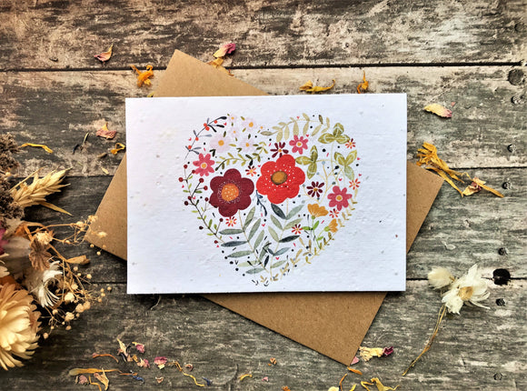 ‘Floral Heart’ Plantable Seeded Card