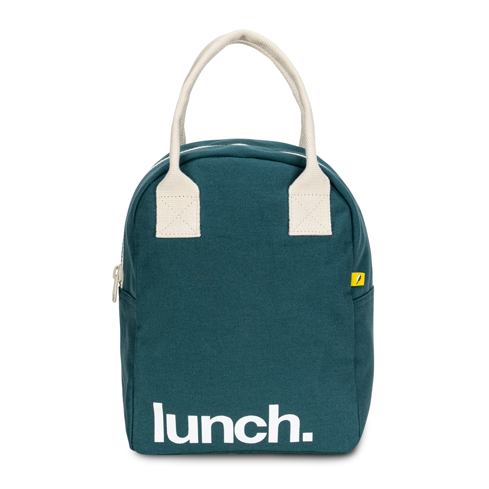Fluf Zipper Lunch Bag - 'Lunch' Cypress