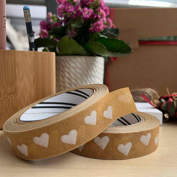 Heart Biodegradable Paper Tape 24mm x 50m
