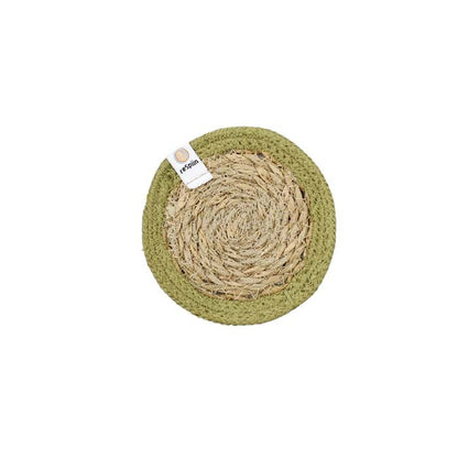 Round Seagrass & Jute Coaster