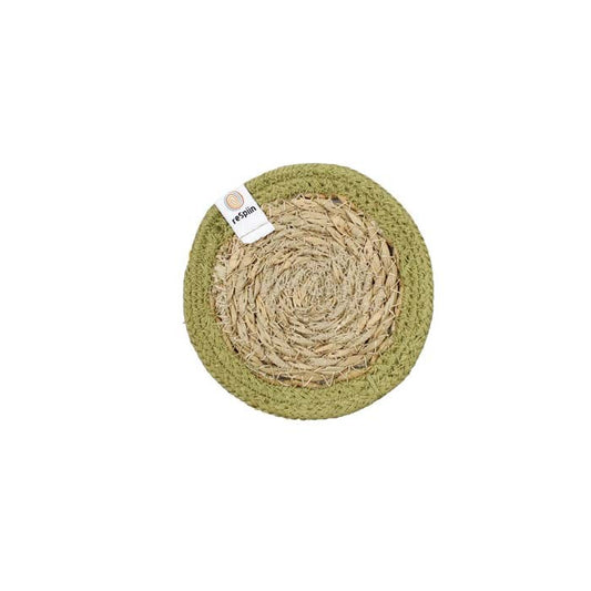 Round Seagrass & Jute Coaster