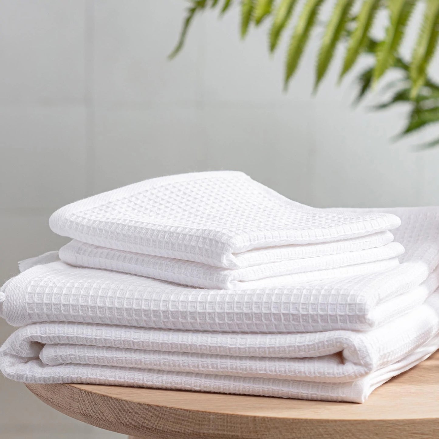 Bamboo Waffle Flannel Face Cloth Set - Santorini Eve