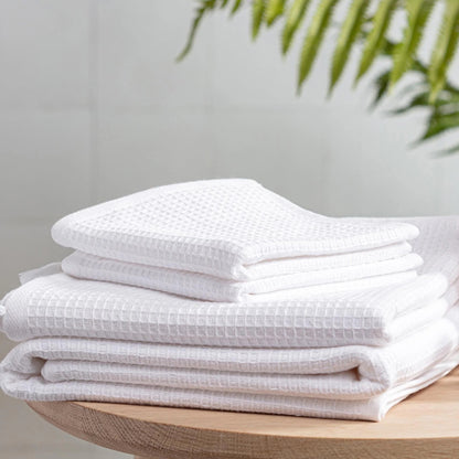 Bamboo Waffle Flannel Face Cloth Set - Santorini Eve