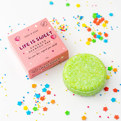 Life Is Sweet: Rhubarb Solid Shampoo Bar - Vegan