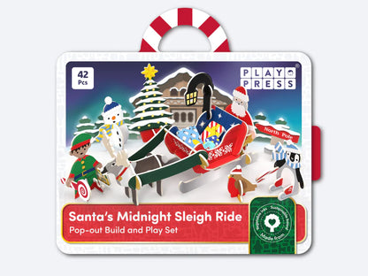PlayPress Santa's Christmas Midnight Sleigh Ride Playset