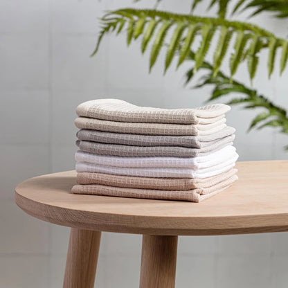 Bamboo Waffle Flannel Face Cloth Set - Santorini Eve