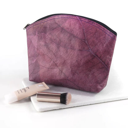Teak Leaf Vegan Leather Make Up Bag