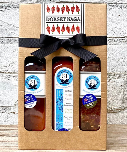 Dorset Naga Award Winners Gift Set - Dorset Naga Chilli Sauce Gift Pack - Weymouth 51 | SW Coast Refills | Local Dorset Gifts and Produce