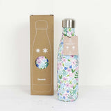 Qwetch Insulated Drink Bottle Floral Blue - 500ml