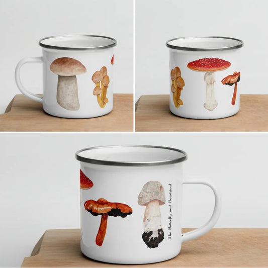 Mushroom Enamel Camping Mug