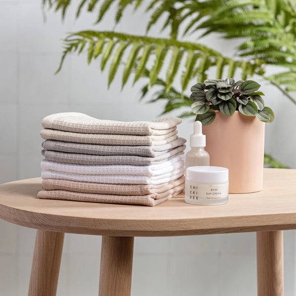 Bamboo Waffle Flannel Face Cloth Set - Santorini Eve